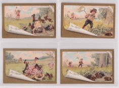 Trade cards, Liebig, Table Cards, Children & Hares, ref T2 (set, 6 cards) (gd/vg)