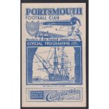 Football programme, Portsmouth v Reading FLS Cup 1