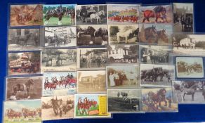 Postcards, Heavy Horses, 30+ cards RPs, printed and artist drawn featuring the heavy horse to