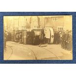 Postcard, an RP of the Carshalton Surrey tram accident of 1st April 1907 (gd)
