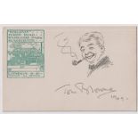 Postcard, a Tom Browne correspondence card with original pen and ink sketch, signed by Browne and