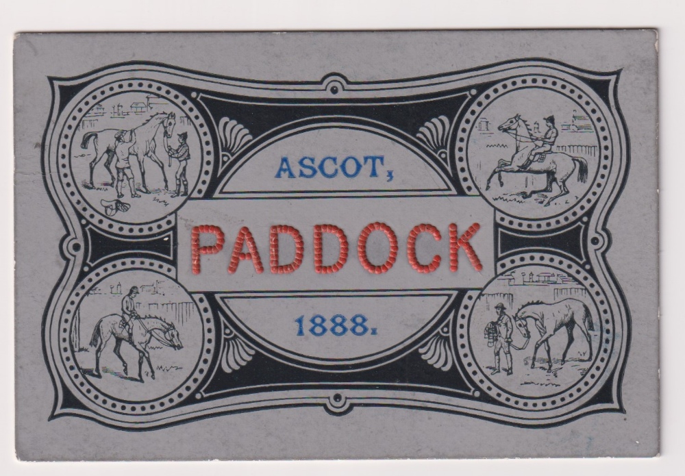Horseracing, Royal Ascot, a rectangular card Paddock Pass for 1888, plain back, embossed 'Paddock'