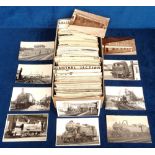 Transport, Rail, Photographs, approx. 700 postcard sized photos showing mainly steam engines with