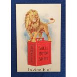 Postcard, Advertising, Motoring, Shell Motor Spirit ‘Invincible’, Lion on can, No.73 (vg) (1)