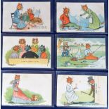 Postcards, Louis Wain, set of 6 cards, Davidson Bros Serie 6092, I Had A Lovely Time, You're