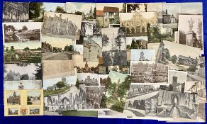 Postcards, Northamptonshire, collection inc. street scenes, views, buildings, RP, churches, Holdenby