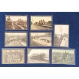 Postcards, Rail, a selection of 8 cards inc. RP of Wrotham and Boro Green Station interior,