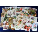 Postcards, C. Klein, 100+ pretty postcards featuring Spring, Summer, Autumn and Winter, birds,