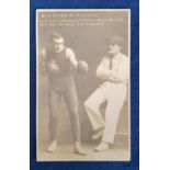 Postcard, Boxing, RP of Ben Jones of Fishguard, Amateur Lightweight Champion of Wales with his