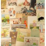Postcards, a pigs and frogs selection of 26 cards, many anthropomorphic, illustrated by Ellam,