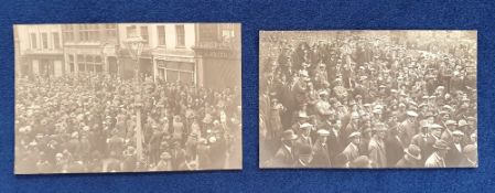 Postcards, 2 RP cards of the General Strike 1926 Reading - at the Forbury Gardens May 1926, and in