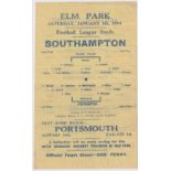 Football programme, Reading v Southampton FLS 8th