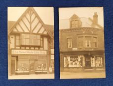 Postcards, Northampton, Shop Fronts, RPs, The Home Made Cake Shop, J.S. Brown Milliner corner