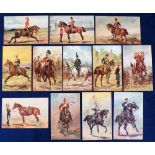 Postcards, Military, 2 sets of 6 military cards illustrated by Harry Payne and published by