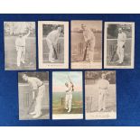 Postcards, Cricket, showing players Dillon, Hirst (2), A.O. Jones, Fane, Fry, Woods (fair/gd) (7)