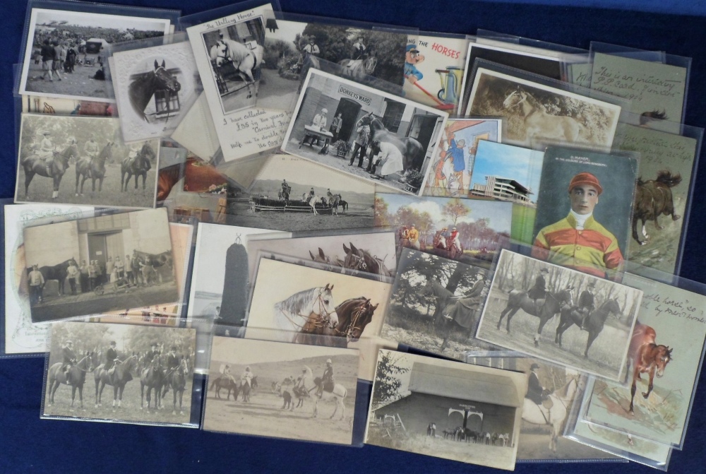 Postcards, Horses and Ponies, 95+ cards showing named racehorses (Gay Boy, Flambeau, Rocksand, - Image 2 of 2