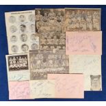 Football autographs, a selection of signed items inc. album pages, magazine team groups, cuttings