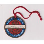Horseracing, Royal Ascot, a Royal Enclosure circular card badge for 1905, in the name of Col. Kenyon