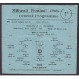 Football programme, Millwall v Reading FLS 21st Ap