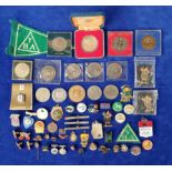 Coins & badges, a mixed selection of items inc. Olympic badges, noted, 5 scarce tin badges from