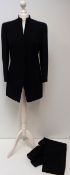Armani, Mani, 2 ladies trouser suits to comprise wool, long line navy jacket size 40/6 and