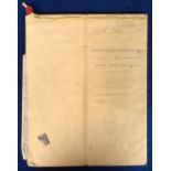 Sale Document, Nobel's Explosives Factory Tonbridge, Kent. 1942 typescript deed of sale for the