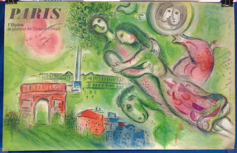 Art Poster, Marc Chagal, Paris L'Opera le Plafond de Chagall (detail). States 'D'apres Marc Chagall-