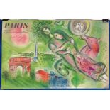Art Poster, Marc Chagal, Paris L'Opera le Plafond de Chagall (detail). States 'D'apres Marc Chagall-