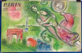 Art Poster, Marc Chagal, Paris L'Opera le Plafond de Chagall (detail). States 'D'apres Marc Chagall-