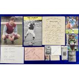 Football autographs, a selection of signed items 1920's onwards on album pages, magazine pictures