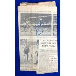 Football autograph, Eusebio, World Cup 1966, four pages from the Morning Telegraph dated 20 July,