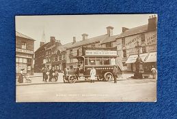 Postcard, Northamptonshire, Motor Bus Market Square, Wellingborough, RP, by Horden, pu 10 Jan