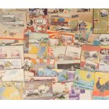 Postcards, Japan, a similar selection of approx. 68 Japanese illustrated commemorative cards inset