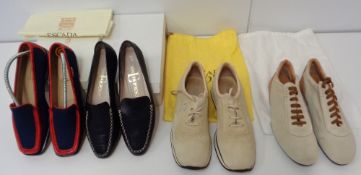 Escada, 4 pairs of Escada ladies shoes to comprise 2 pairs of suede trainers both size 37, unworn, a