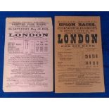Horseracing / Railways, two early excursion flyers, a Great Central Railway flyer advertising