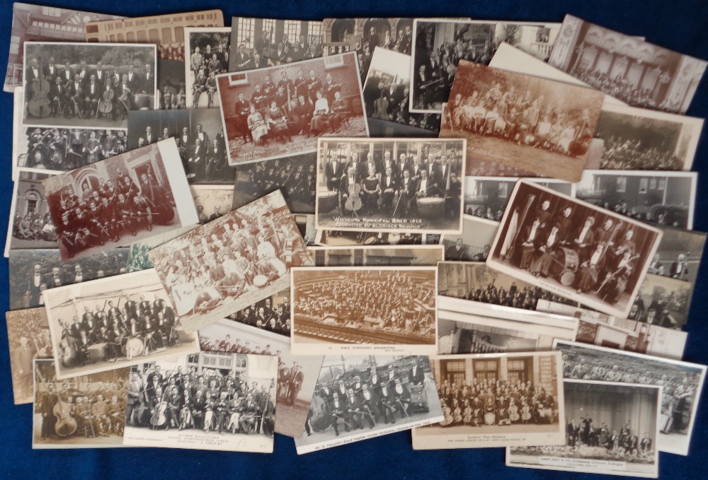 Postcards, Music, an orchestral and band mix of approx. 54 cards, with RPs of Barnborough Main