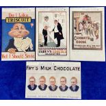 Postcards, Advertising, a selection of 4 cards from the Tuck Celebrated Poster Series, Cadbury's