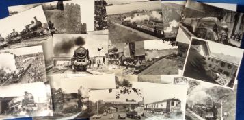 Transportation, Rail Photographs, 70+ b/w, large format images showing many steam engines (also a