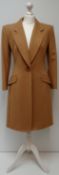 Bruce Oldfield, 100% wool, camel, coat size 10 (bust 36" length 37") (vg)