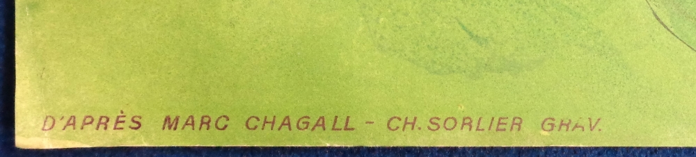 Art Poster, Marc Chagal, Paris L'Opera le Plafond de Chagall (detail). States 'D'apres Marc Chagall- - Image 2 of 3