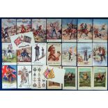 Postcards, Military, a mixed military selection of approx. 23 cards, with set of 6 Tuck published '
