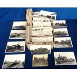 Transport, Rail, Photographs, approx. 700 postcard sized photos showing trains, stations, signal