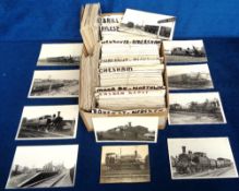 Transport, Rail, Photographs, approx. 700 postcard sized photos showing trains, stations, signal