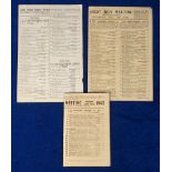 Horseracing, Ascot, three wartime racecards for Mo