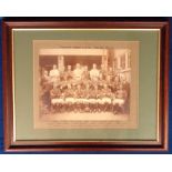 Football photograph, a framed & glazed vintage sepia photograph showing the Plymouth Argyle squad