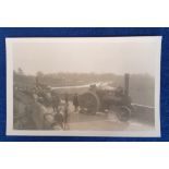 Postcard, Northamptonshire, Traction Engine Smash Wansford Bridge involving three engines, RP,