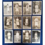 Postcards, Tennis, Women, RP, by Trim inc. D. Bundy, J.G. Stephens (2), J. Lawson, J. Gallay (2), N.