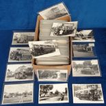 Photographs, Transportation, a collection of 100s b/w images showing buses, trains, trams,