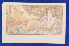 Postcard, Glamour, an Art Nouveau glamour card ill