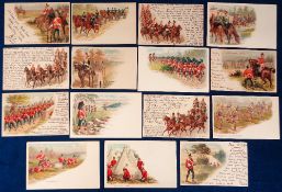 Postcards, Military, a mixed size collection of 15